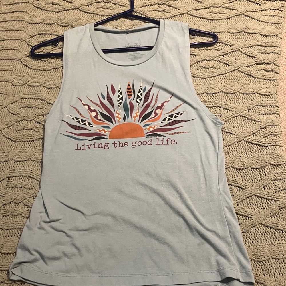 Women's Blue Graphic Tank Top